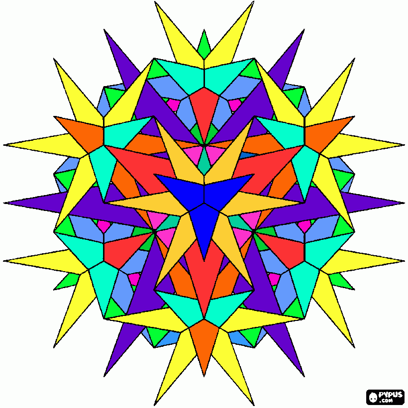 3d star coloring page