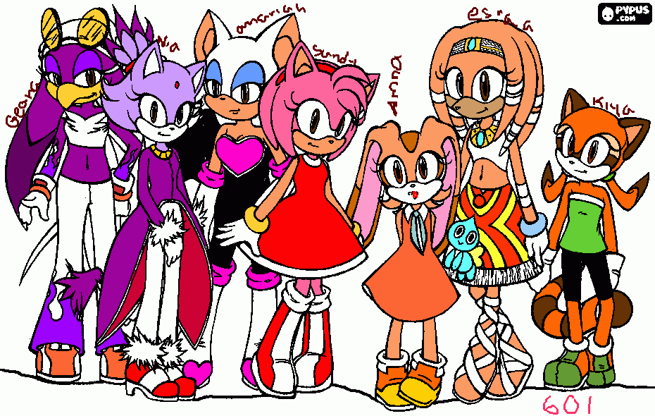 601 team fabulous girls except amna coloring page