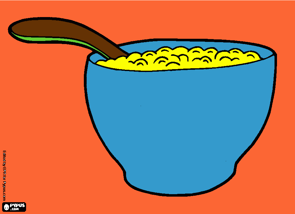 A BOWL WITH SOME CERIALS coloring page