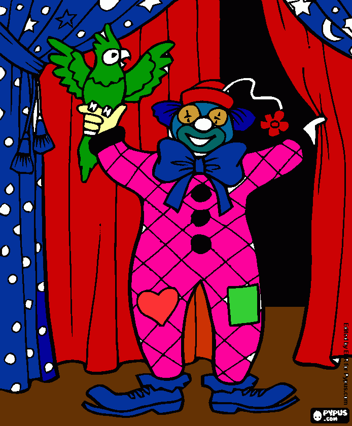 A clown coloring page