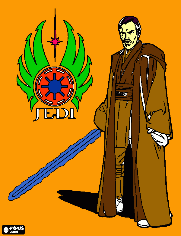 A colored picture of Obi-Wan Kenobi from Gavin coloring page