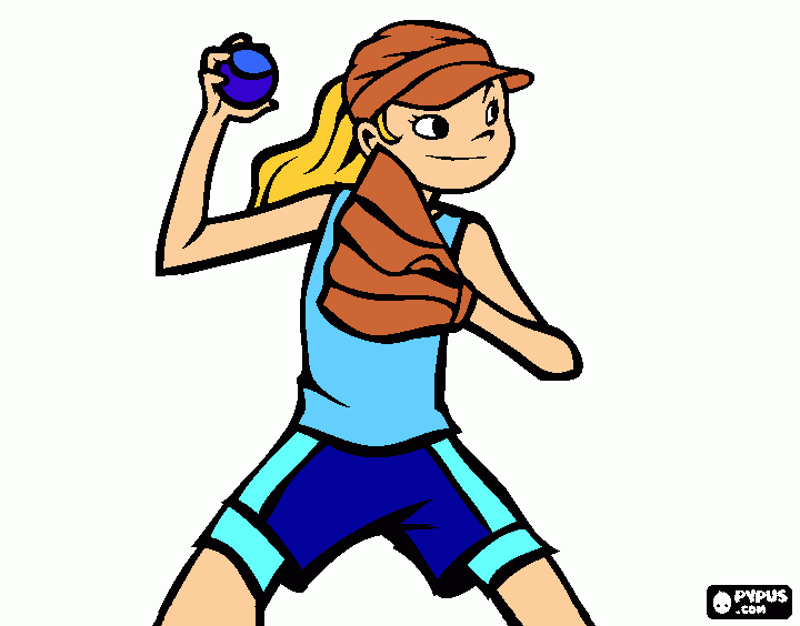 A girl playing baseball coloring page