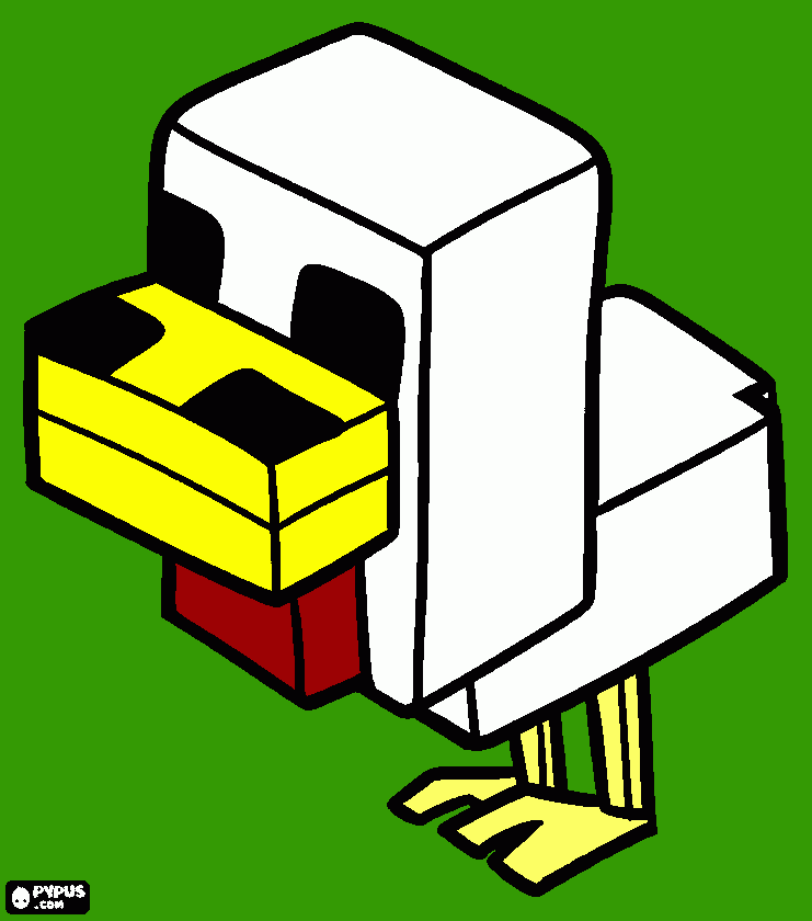 A minecraft chicken coloring page