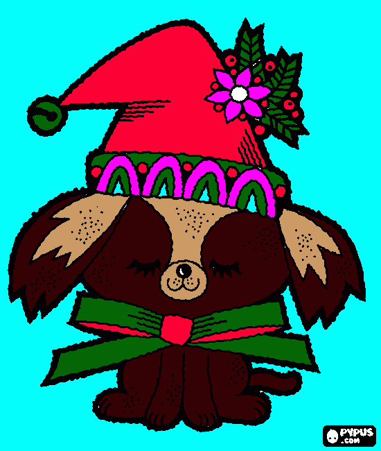 a puppy for chistmas coloring page