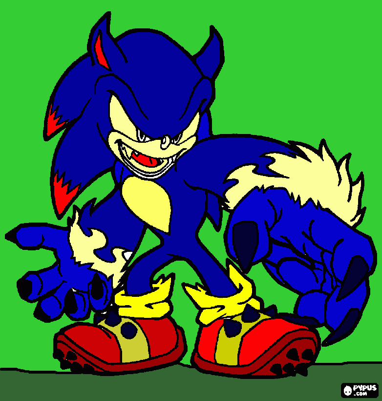 a Sonic werehog for Finn coloring page