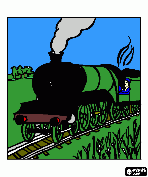 A3 Pacific Flying Scotsman coloring page