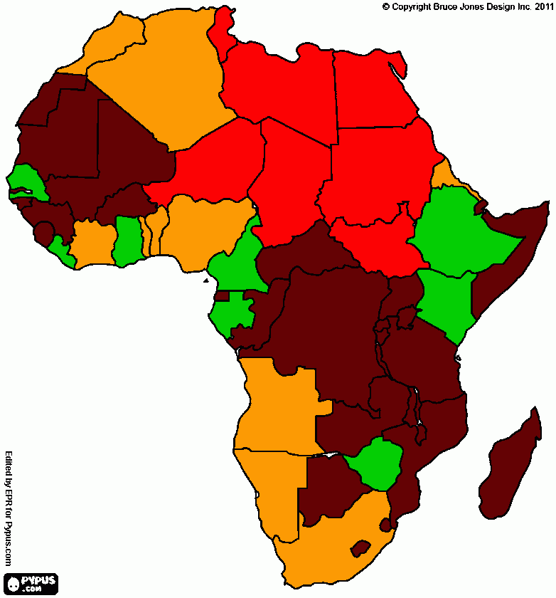 Africa Locations coloring page