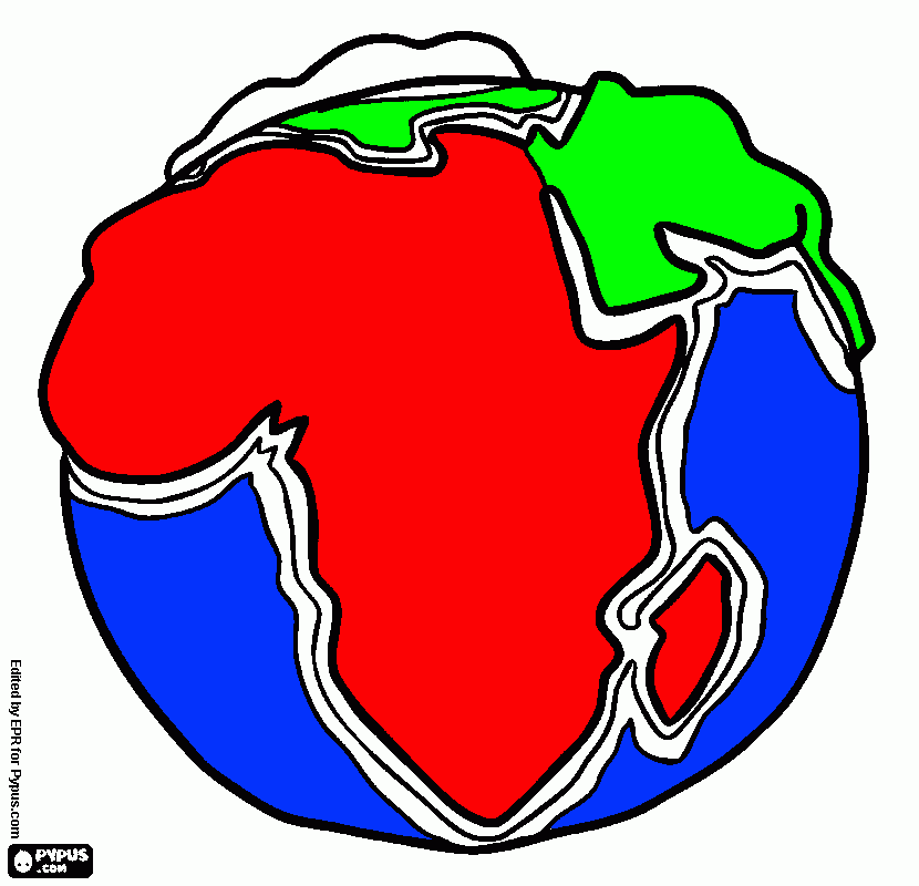 Africa on our planet  coloring page