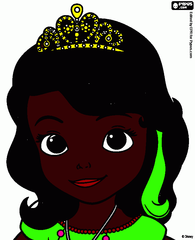 African American Sophia  coloring page