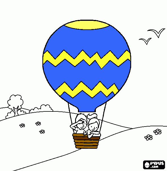 air balloon coloring page