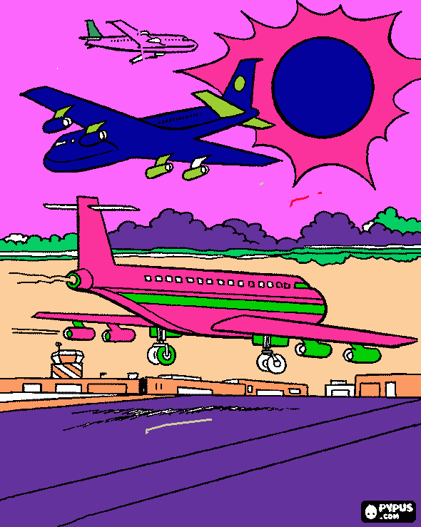 AIRPLANE ART (AIRPORT)-BY SELVAMURUGAN.K coloring page