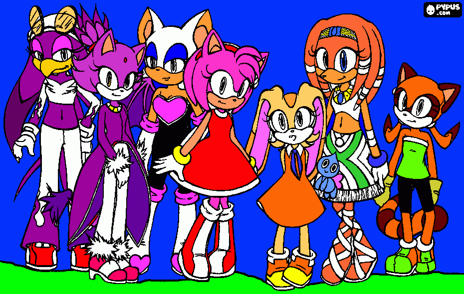 All the sonic girls for deviantart coloring page