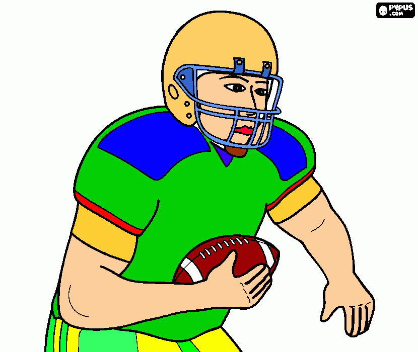 american football pic 2 coloring page