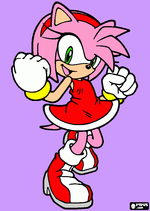 Amy Rose The Hedeghog coloring page
