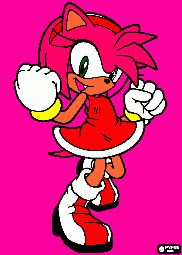 Amy Rose, the hedgehog female coloring page