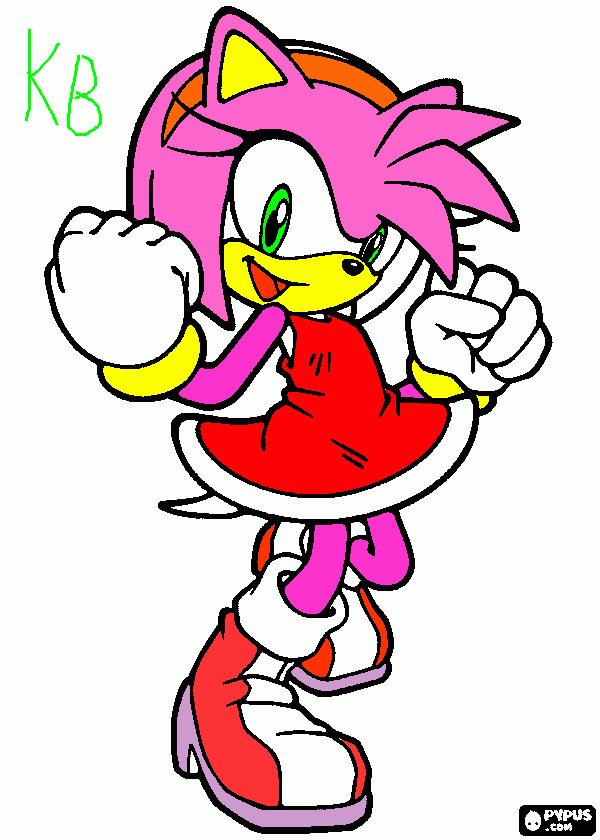 AMY ROSE THE HEDGEHOG coloring page
