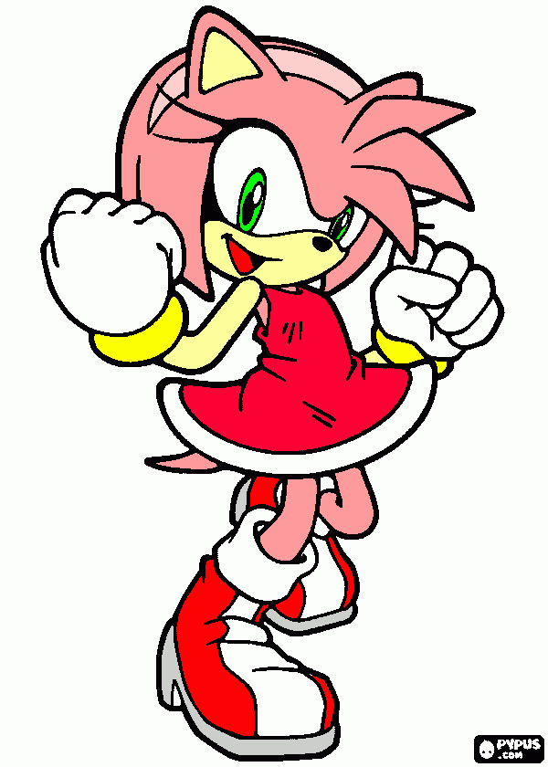 amy rose the hedghog coloring page