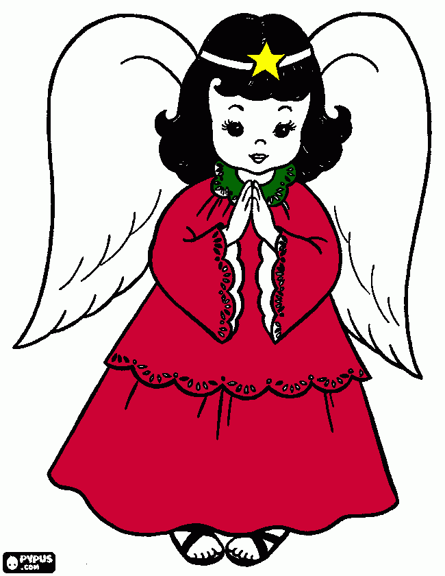angel tree topper coloring page