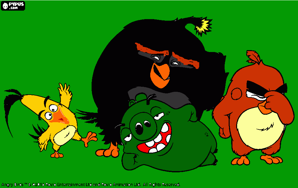 Angry Birdies coloring page