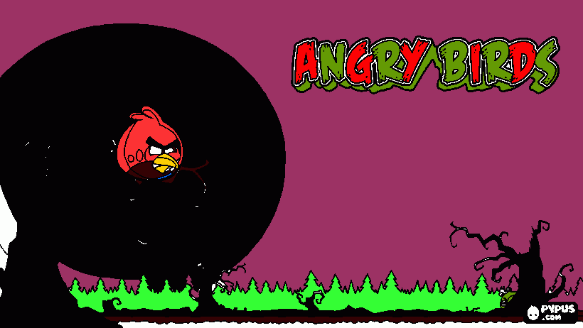angry birds halloween seasons coloring page