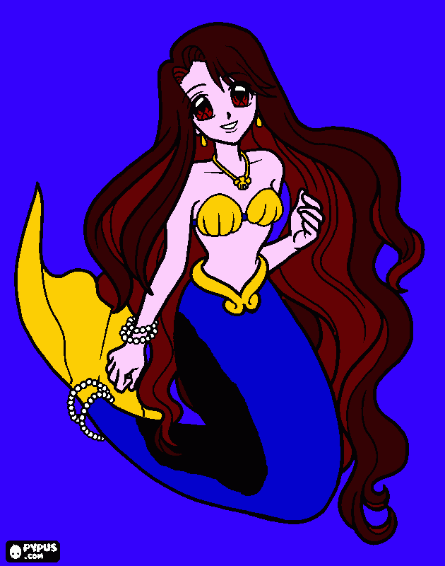 Anime Mermaid Design (Emma) coloring page