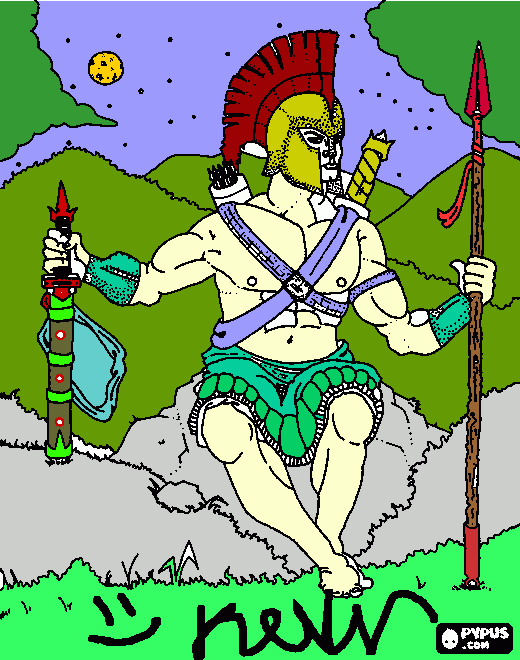 ares the feared god of war coloring page