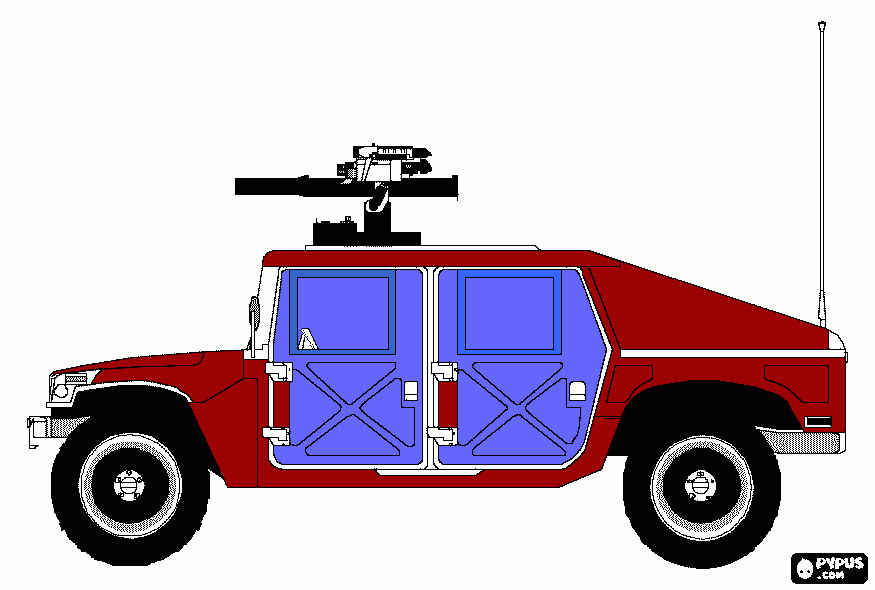 Army Jeep coloring page