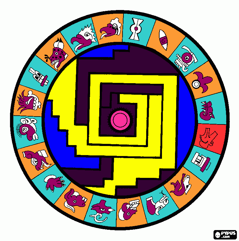 Aztec Circle coloring page