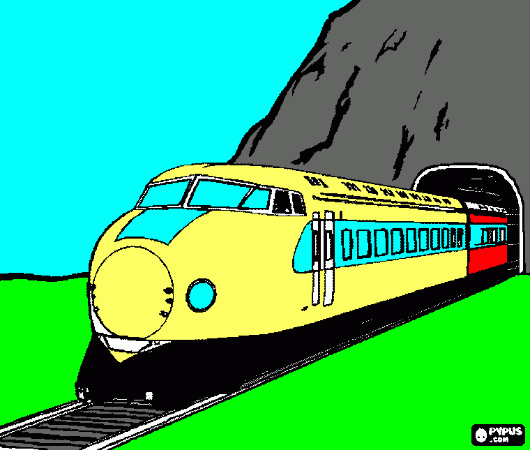 Ašais vilciens coloring page