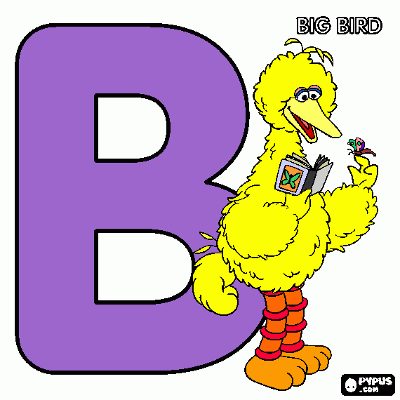 B - Big Bird coloring page