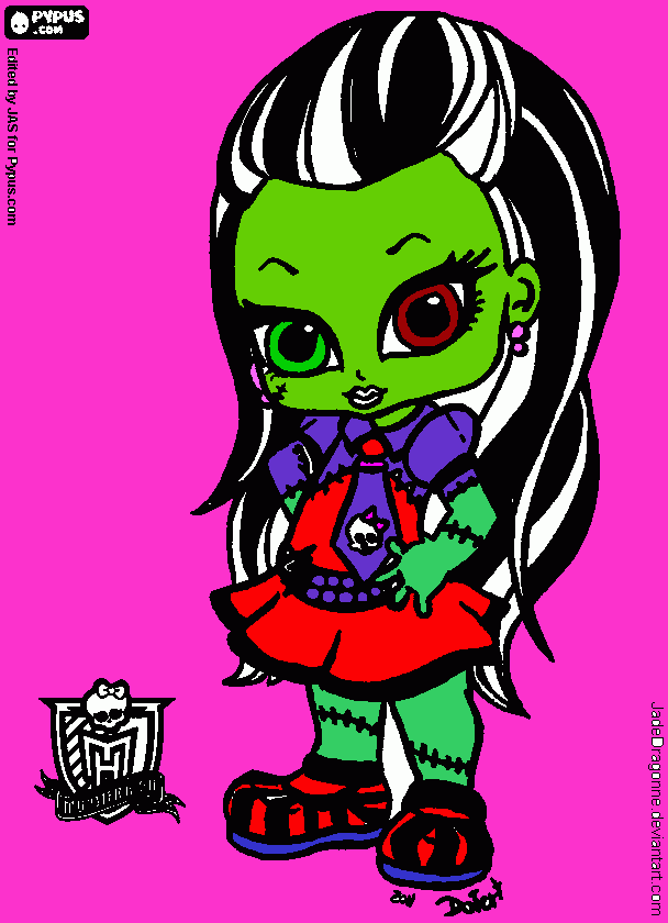baby frankie stein coloring page