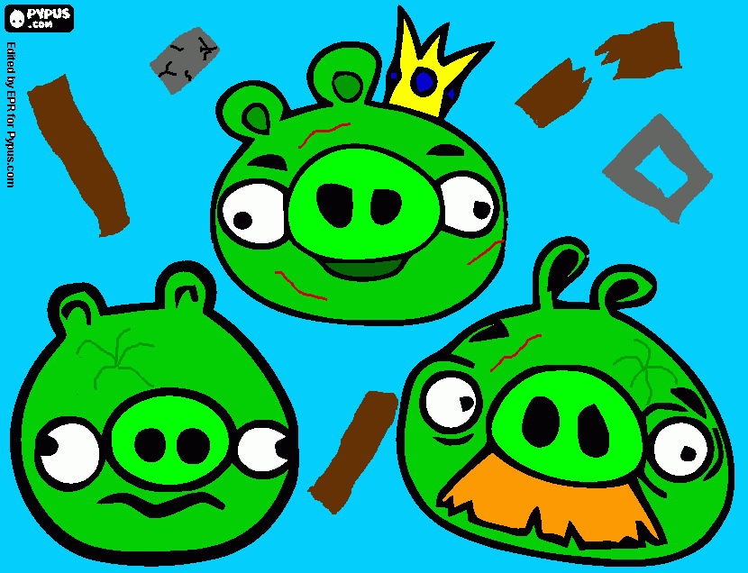 bad piggies coloring page