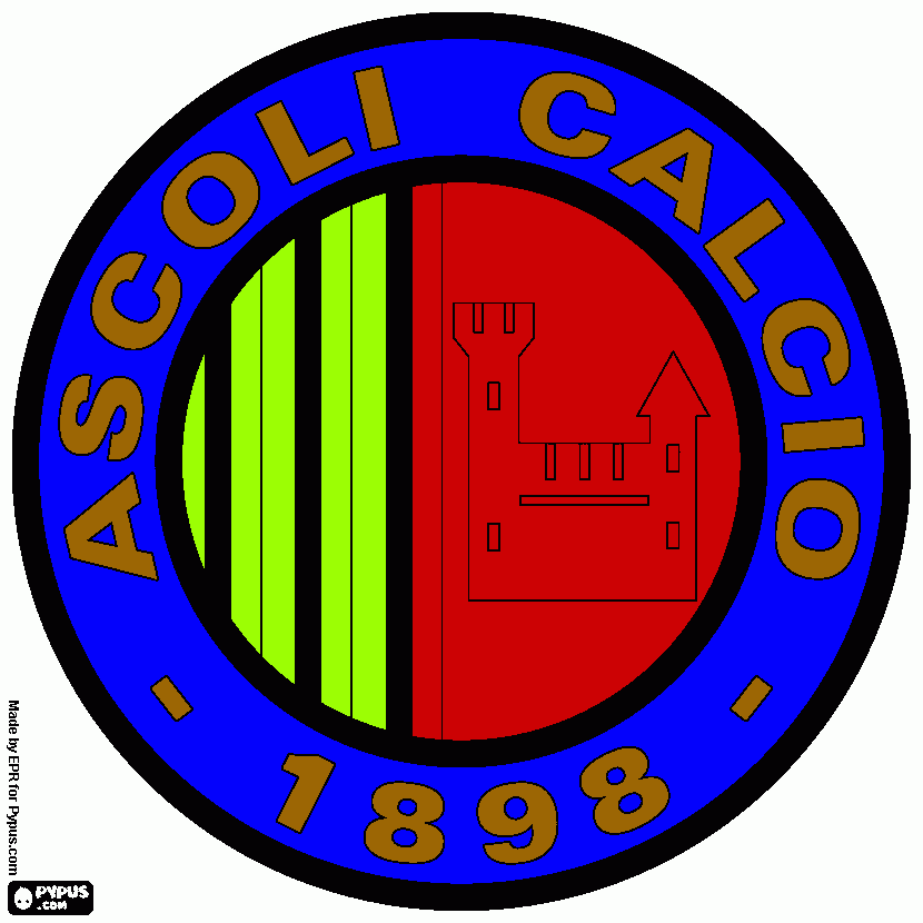 Badge Ascoli Calcio 1898, football club based in Ascoli Piceno coloring page