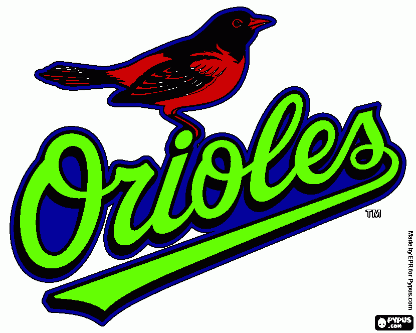 Baltimore Orioles logo coloring page