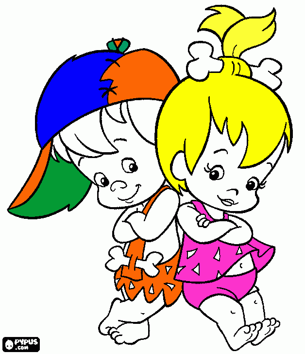 bam bam and pebbles coloring page
