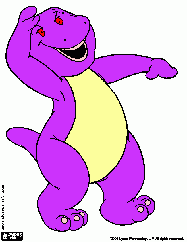 barney the demon dinosaur coloring page