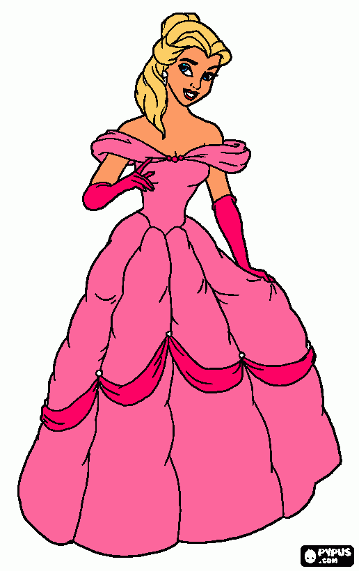 belle blond coloring page