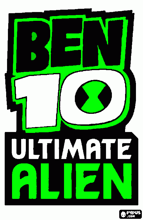 ben 10 ultimate alien logo coloring page