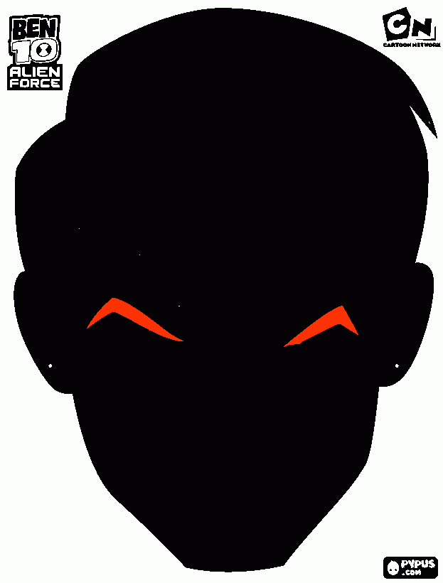 Ben10 Alien Force Mask coloring page