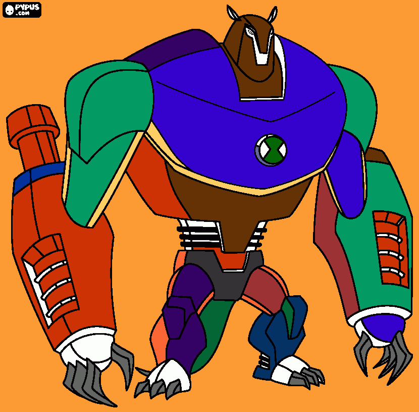 Ben10's transformation coloring page