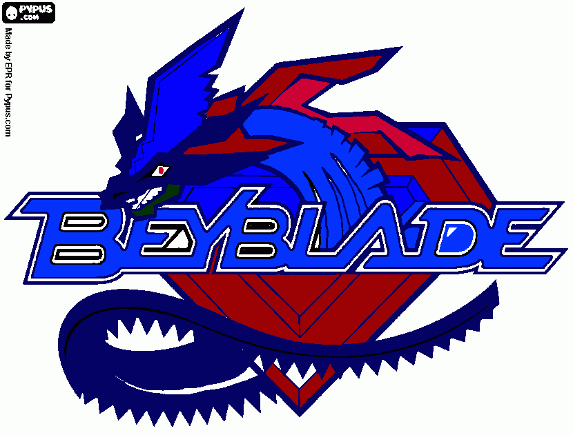 Beyblade logo dragon coloring page