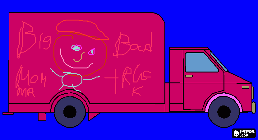 big bad mamma truck coloring page