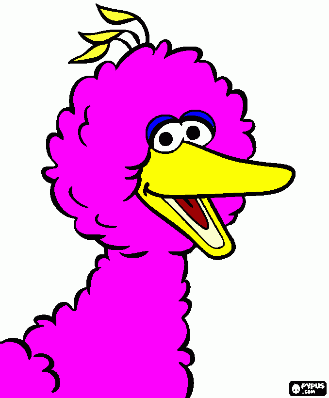 Big Bird Breast Cancer Awareness  coloring page