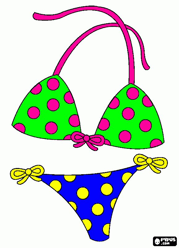Bikini or two piece, a woman swimsuit  coloring page