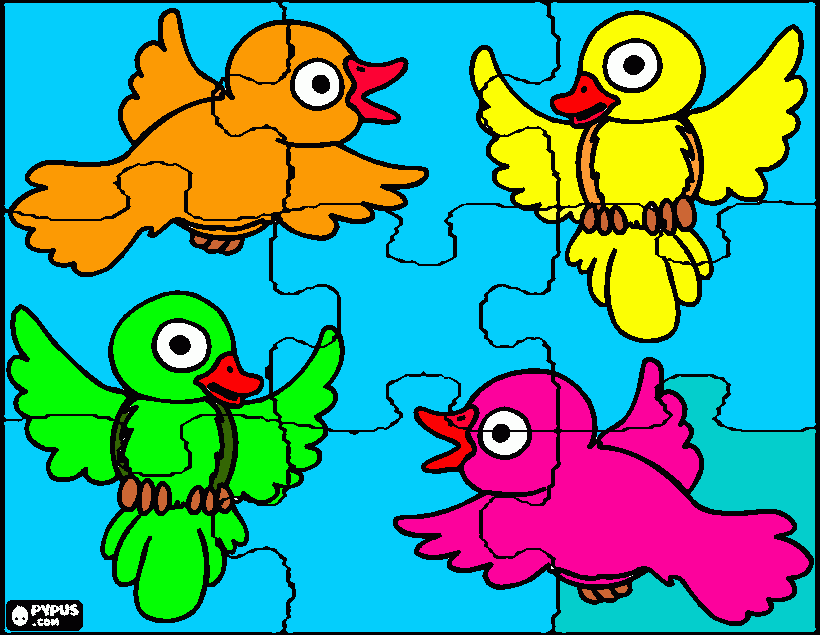 birdiee coloring page