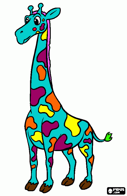 Birthday Giraffe coloring page