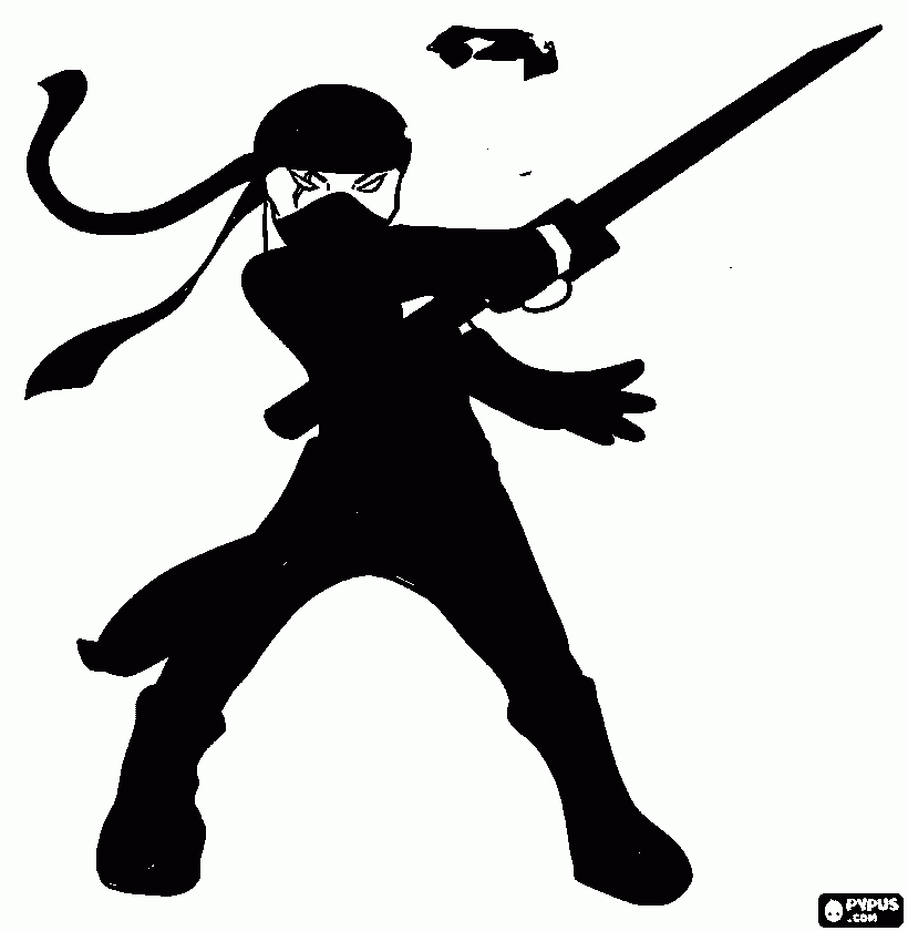 black ninja coloring page