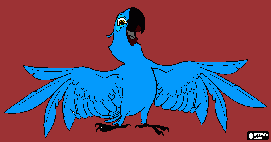 blu the bird from rio coloring page