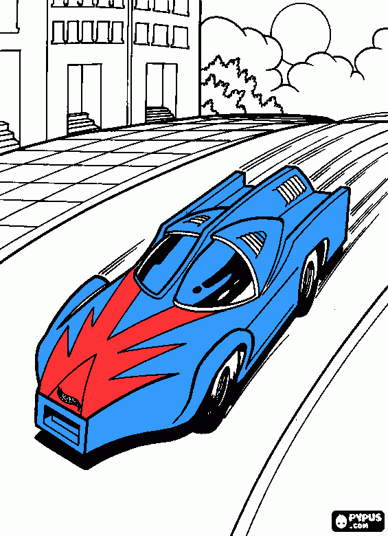 blue car coloring page
