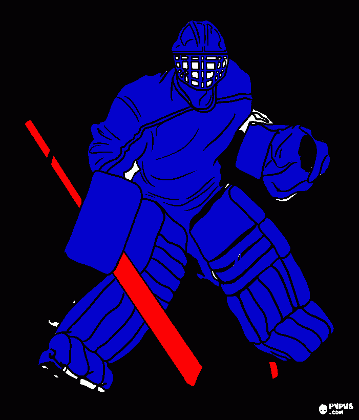 blue goalie coloring page